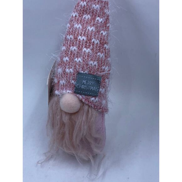 New Small Mini Pink Merry Christmas Plush Gnome Figure - Picture 4 of 4